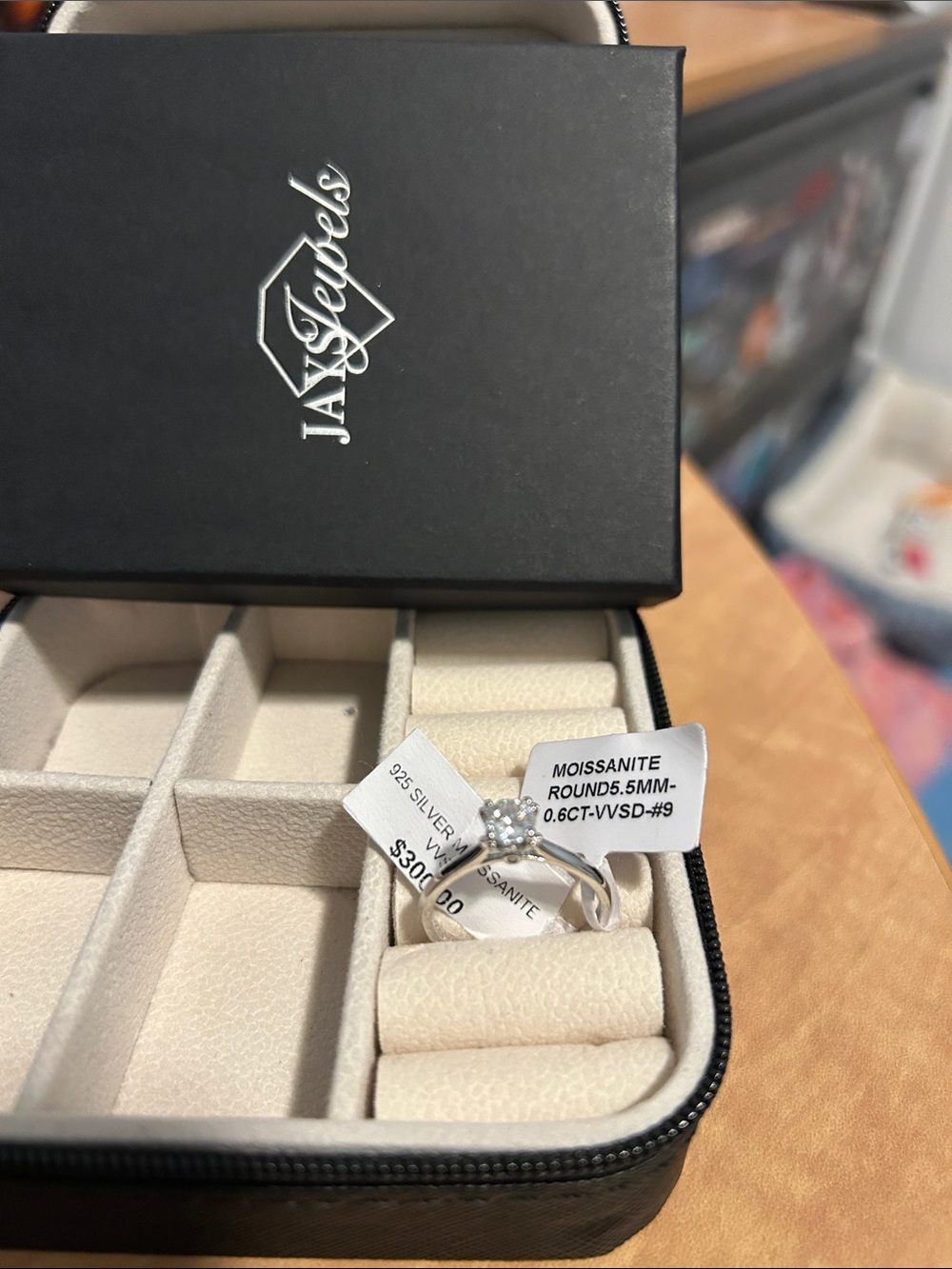 925 Silver Moissanite Solitaire Ring in White .6ct VVSD